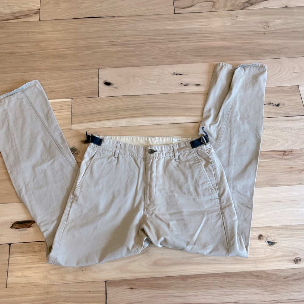 Men’s Rag & Bone Cotton Relaxed Fit Straight Leg Tan Chinos 34 (fits like a 33)